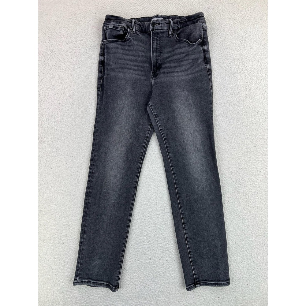 Good American Skinny Jeans Womens 14/32 Gray Charcoal Wash High Rise Denim